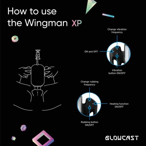 Blowcast WingXP - urządzenie intymne z uchwytem na telefon, funkcje 3w1 Blowcast WingXP - urządzenie intymne z uchwytem na telefon, funkcje 3w1