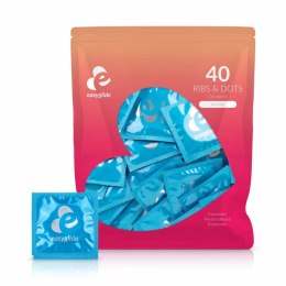 EasyGlide Ribs & Dots 40 szt. - prezerwatywy anatomiczne z teksturą