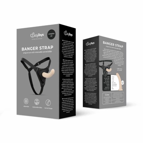 EasyToys Strap-On Model Curved z Regulowaną Uprzężą, Silikon, Czarny EasyToys Strap-On Model Curved z Regulowaną Uprzężą, Silikon, Czarny