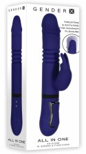 Evolved All in One Rabbit - wielofunkcyjny masażer Royal Blue, wodoodporny