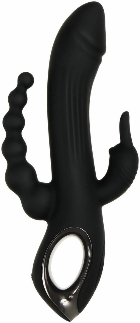 Evolved Trifecta Rabbit Vibrator Black - Trojfunkcyjny model silikonowy USB Evolved Trifecta Rabbit Vibrator Black - Trojfunkcyjny model silikonowy USB