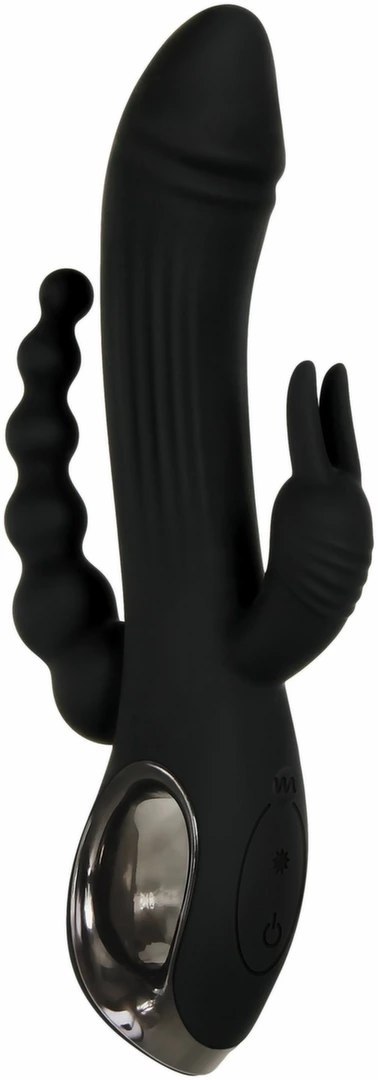 Evolved Trifecta Rabbit Vibrator Black - Trojfunkcyjny model silikonowy USB Evolved Trifecta Rabbit Vibrator Black - Trojfunkcyjny model silikonowy USB