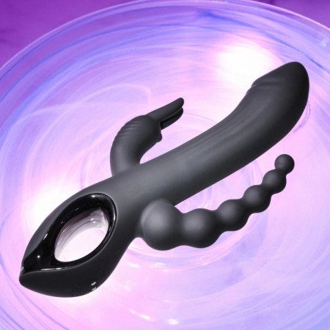 Evolved Trifecta Rabbit Vibrator Black - Trojfunkcyjny model silikonowy USB Evolved Trifecta Rabbit Vibrator Black - Trojfunkcyjny model silikonowy USB