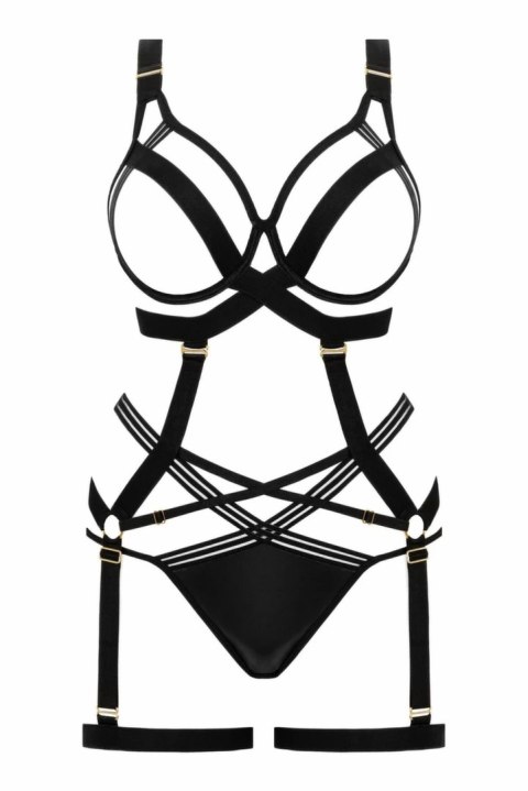 Obsessive Body Set Partition z paskami i odpinanym pasem do pończoch Obsessive Body Set Partition z paskami i odpinanym pasem do pończoch