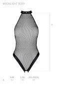 Passion Moonlight Body Black - Model z Ozdobnymi Koronkami i Zapięciami