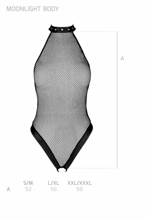 Passion Moonlight Body Black - Model z Ozdobnymi Koronkami i Zapięciami Passion Moonlight Body Black - Model z Ozdobnymi Koronkami i Zapięciami