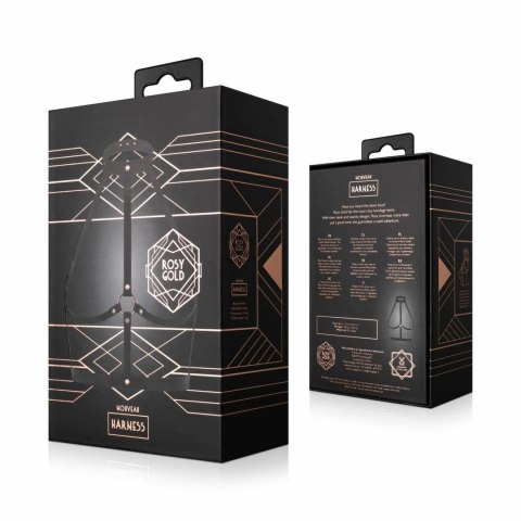 Rosy Gold Body Harness Black - Regulowany pas z ekoskory z pierścieniem Rosy Gold Body Harness Black - Regulowany pas z ekoskory z pierścieniem