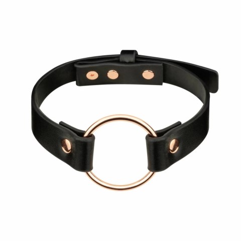 Rosy Gold Choker Black - stylowy czarny naszyjnik z metalowym kołkiem Rosy Gold Choker Black - stylowy czarny naszyjnik z metalowym kołkiem