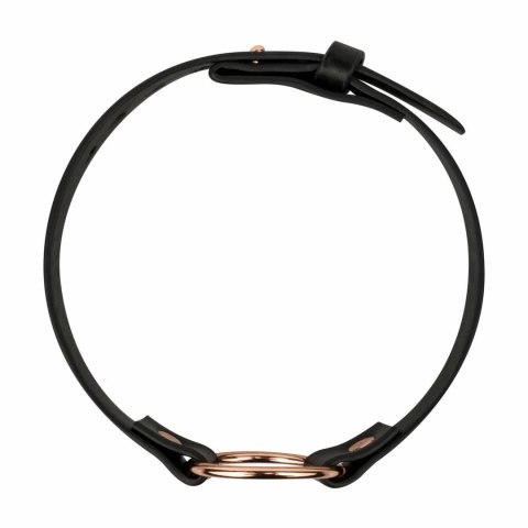 Rosy Gold Choker Black - stylowy czarny naszyjnik z metalowym kołkiem Rosy Gold Choker Black - stylowy czarny naszyjnik z metalowym kołkiem