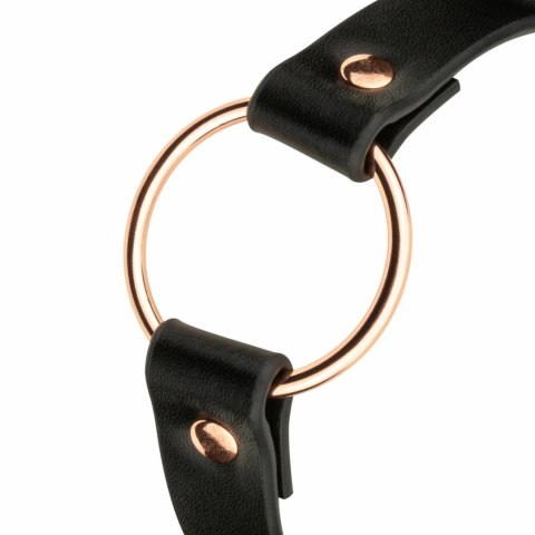 Rosy Gold Choker Black - stylowy czarny naszyjnik z metalowym kołkiem Rosy Gold Choker Black - stylowy czarny naszyjnik z metalowym kołkiem