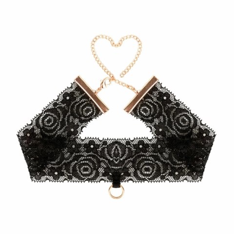 Rosy Gold Lace Cuffs & Collar - Czarna koronka, złote łańcuszki Rosy Gold Lace Cuffs & Collar - Czarna koronka, złote łańcuszki