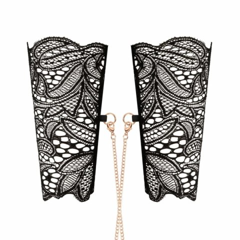 Rosy Gold Lace Cuffs & Collar - Czarna koronka, złote łańcuszki Rosy Gold Lace Cuffs & Collar - Czarna koronka, złote łańcuszki