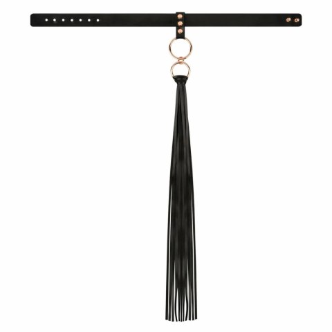 Rosy Gold Obroża z Chwostem Flogger Black - Elegancki Czarny Akcent Rosy Gold Obroża z Chwostem Flogger Black - Elegancki Czarny Akcent