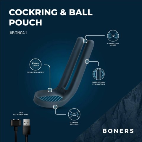 Boners Pierścień Wibrujący i Stymulator Intymny Niebieski USB Boners Pierścień Wibrujący i Stymulator Intymny Niebieski USB