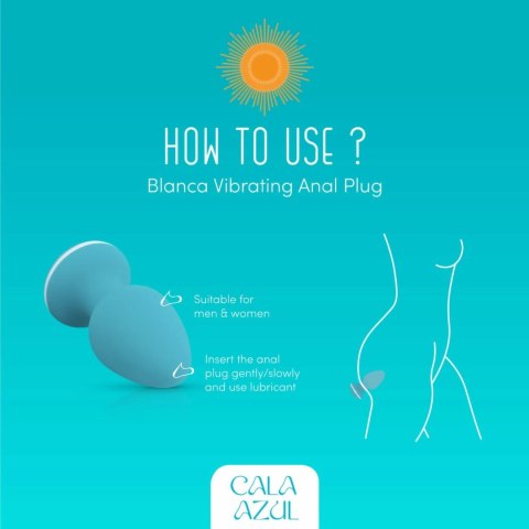 Cala Azul Blanca - Biały wibrujący korek analny, wodoodporny, USB Cala Azul Blanca - Biały wibrujący korek analny, wodoodporny, USB