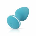 Cala Azul Blanca - Biały wibrujący korek analny, wodoodporny, USB