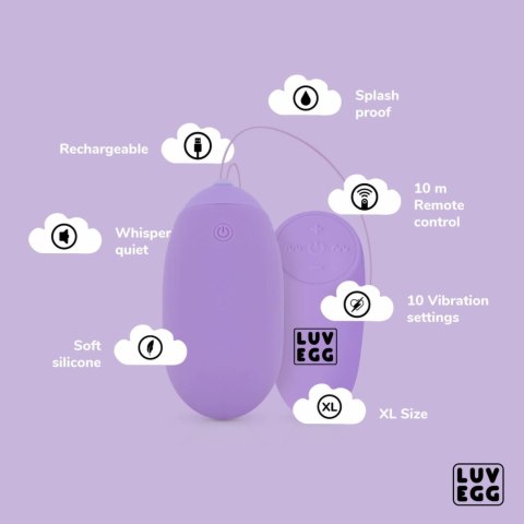 EasyToys Luv Egg XL Fioletowy - Bezprzewodowe Jajo Wibrujące XL EasyToys Luv Egg XL Fioletowy - Bezprzewodowe Jajo Wibrujące XL
