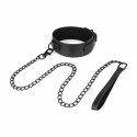 EasyToys Obroża z Ekoskory z Metalowym Łańcuchem 39-47 cm Czarna
