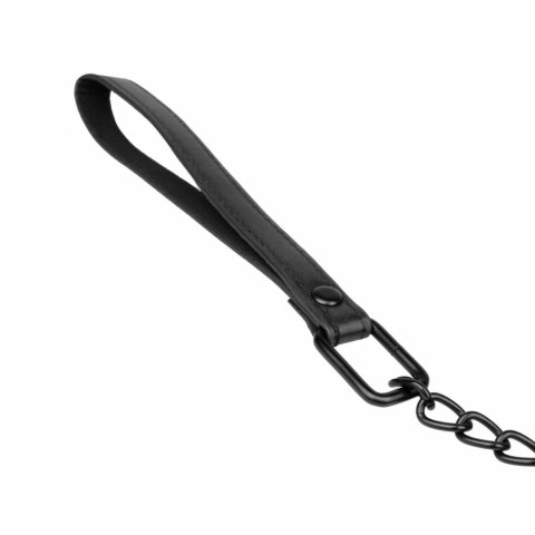 EasyToys Obroża z Ekoskory z Metalowym Łańcuchem 39-47 cm Czarna EasyToys Obroża z Ekoskory z Metalowym Łańcuchem 39-47 cm Czarna