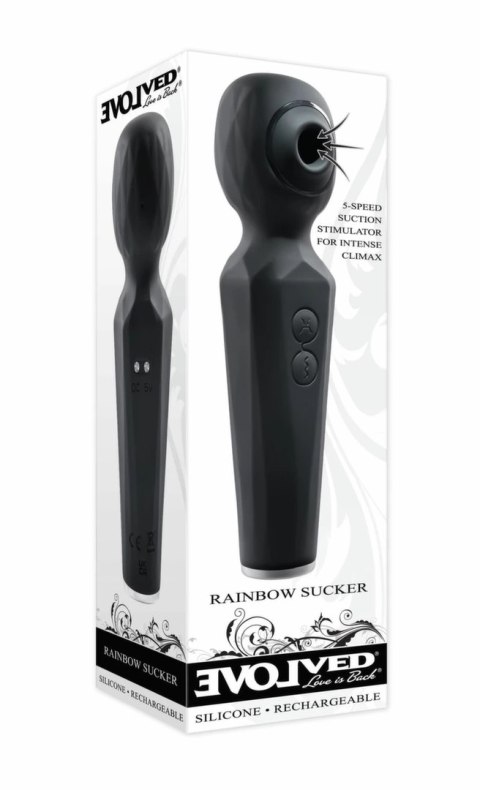 Evolved Rainbow Sucker Wand Black - wielofunkcyjny masażer z podwojnym systemem stymulacji Evolved Rainbow Sucker Wand Black - wielofunkcyjny masażer z podwojnym systemem stymulacji