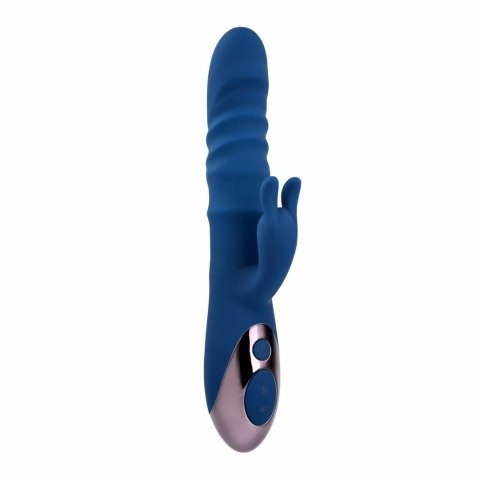 Evolved Ringer Rabbit Royal Blue - wibrator z funkcją ruchomych pierścieni Evolved Ringer Rabbit Royal Blue - wibrator z funkcją ruchomych pierścieni