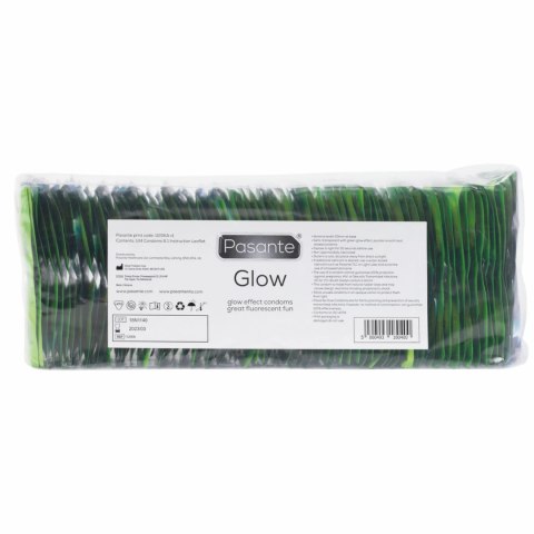 Pasante Glow 144 szt. - fluorescencyjne prezerwatywy, lateksowe Pasante Glow 144 szt. - fluorescencyjne prezerwatywy, lateksowe
