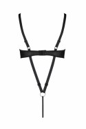 Passion Celine Body Czarny - Skorzana Imitacja, Regulowane Paski