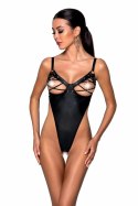 Passion Celine Body Czarny - imitacja skory, regulowane paski
