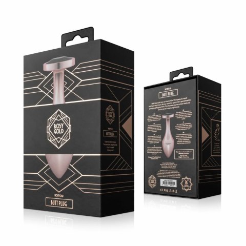 Rosy Gold Nouveau zatyczka anatomiczna z czarnym kryształem, aluminium Rosy Gold Nouveau zatyczka anatomiczna z czarnym kryształem, aluminium