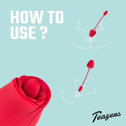 Teazers Rose - Dwustronny stymulator z 2 silnikami USB, rożowy Teazers Rose - Dwustronny stymulator z 2 silnikami USB, rożowy