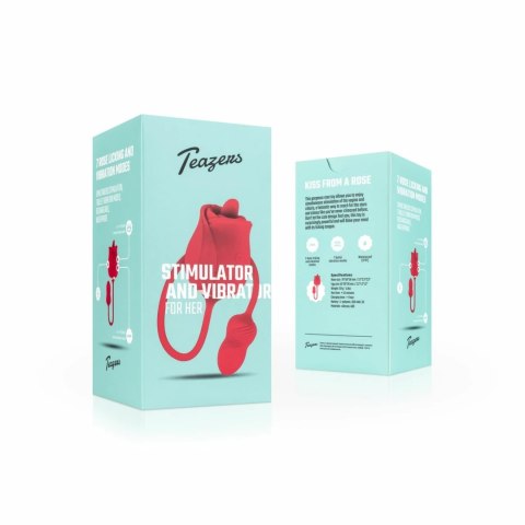 Teazers Rose - Dwustronny stymulator z 2 silnikami USB, rożowy Teazers Rose - Dwustronny stymulator z 2 silnikami USB, rożowy