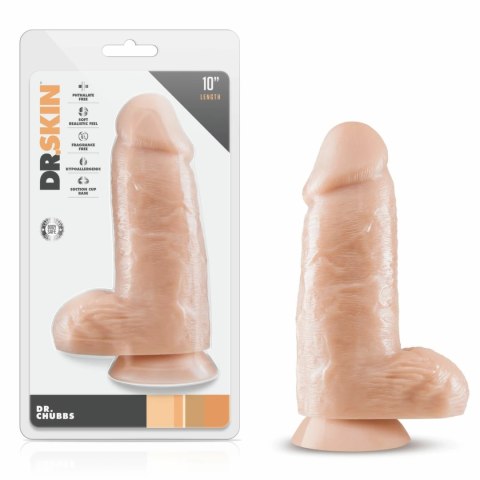 Blush Dr. Skin Dr. Chubbs Vanilla 25,5 cm - model z przyssawką, szeroki Blush Dr. Skin Dr. Chubbs Vanilla 25,5 cm - model z przyssawką, szeroki