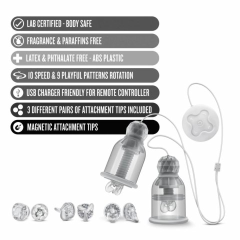 Blush Temptasia Titillator - System do masażu i rotacji z przyssawkami, USB Blush Temptasia Titillator - System do masażu i rotacji z przyssawkami, USB