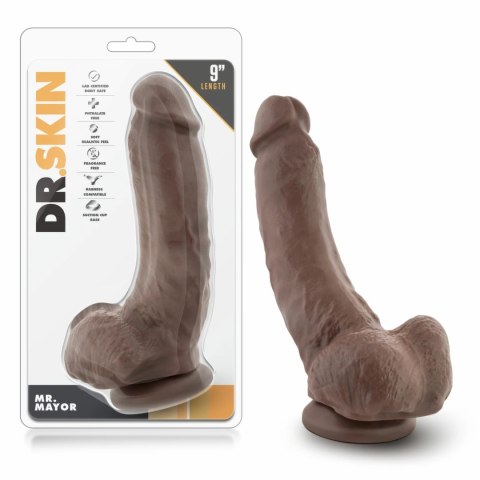 Dr. Skin Mr. Mayor Model 9'' z Przyssawką, Czekoladowy, PVC Dr. Skin Mr. Mayor Model 9'' z Przyssawką, Czekoladowy, PVC