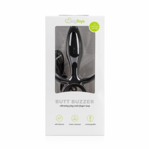 EasyToys Butt Buzzer silikonowy model wibrujący z uchwytem USB czarny EasyToys Butt Buzzer silikonowy model wibrujący z uchwytem USB czarny