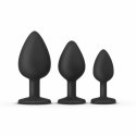 EasyToys Zestaw 3 anatomicznych korkow silikonowych, rozmiar S/M/L, czarne