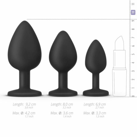 EasyToys Zestaw 3 anatomicznych korkow silikonowych, rozmiar S/M/L, czarne EasyToys Zestaw 3 anatomicznych korkow silikonowych, rozmiar S/M/L, czarne