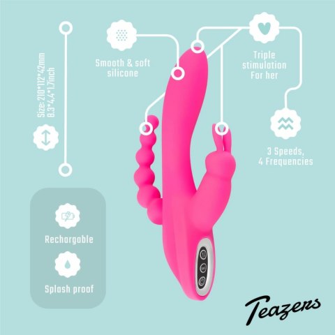 Feelztoys Double Rabbit model 10-funkcyjny, wodoodporny, USB, fioletowy Feelztoys Double Rabbit model 10-funkcyjny, wodoodporny, USB, fioletowy