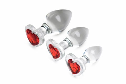 Glas Zestaw 3 Szklanych Korkow Anatomicznych z Czerwonym Kryształem Glas Zestaw 3 Szklanych Korkow Anatomicznych z Czerwonym Kryształem