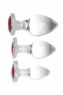 Glas Zestaw 3 Szklanych Korkow Anatomicznych z Czerwonym Kryształem