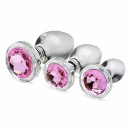 Glas Zestaw Szklanych Korkow Anatomicznych Pink Gem 3 Rozmiary