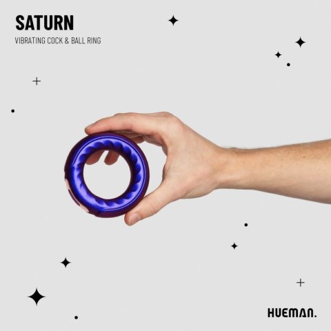 Hueman Saturn - Wibrujący pierścień silikonowy z 10 trybami, fioletowy Hueman Saturn - Wibrujący pierścień silikonowy z 10 trybami, fioletowy