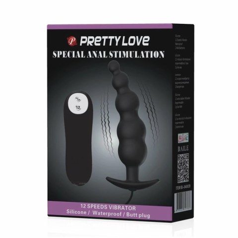 Pretty Love Plug analny z pilotem silikonowy wodoodporny czarny Pretty Love Plug analny z pilotem silikonowy wodoodporny czarny