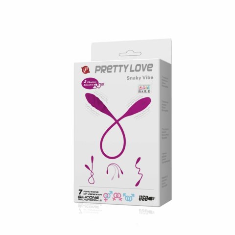 Pretty Love Snaky Vibe podwojny masażer silikonowy 7 trybow fioletowy Pretty Love Snaky Vibe podwojny masażer silikonowy 7 trybow fioletowy