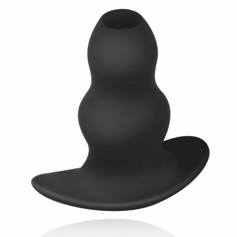 BUTTR Foxhole wtyczka anatomiczna silikonowa z otworem, czarna L BUTTR Foxhole wtyczka anatomiczna silikonowa z otworem, czarna L