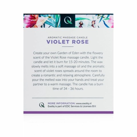 Exotiq Świeca do Masażu Violet Rose 200g - Relaksujący Zapach Kwiatowy Exotiq Świeca do Masażu Violet Rose 200g - Relaksujący Zapach Kwiatowy