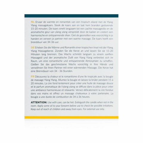 Exotiq Świeca do Masażu Ylang Ylang 200g - Relaksujący Olejek Exotiq Świeca do Masażu Ylang Ylang 200g - Relaksujący Olejek