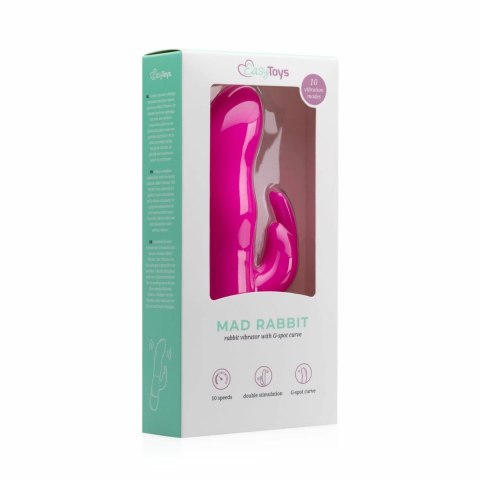 EasyToys Mad Rabbit Pink - silikonowy masażer intymny z podwojną stymulacją EasyToys Mad Rabbit Pink - silikonowy masażer intymny z podwojną stymulacją