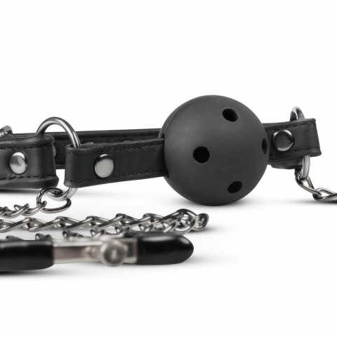 EasyToys Open Ball Gag Black z Regulowanymi Zaciskami, 4,3 cm EasyToys Open Ball Gag Black z Regulowanymi Zaciskami, 4,3 cm