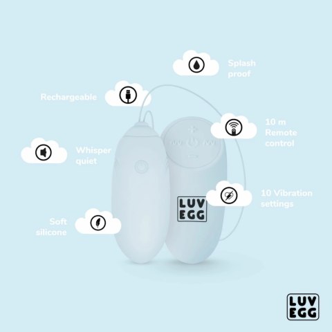 LUV EGG Blue - Model zdalny, silikonowy, 12 trybow wibracji, wodoodporny LUV EGG Blue - Model zdalny, silikonowy, 12 trybow wibracji, wodoodporny
